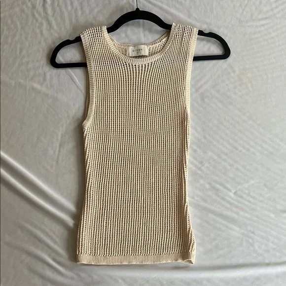 DISSH Cream Ribbed Tank Top - Picture 1 of 4